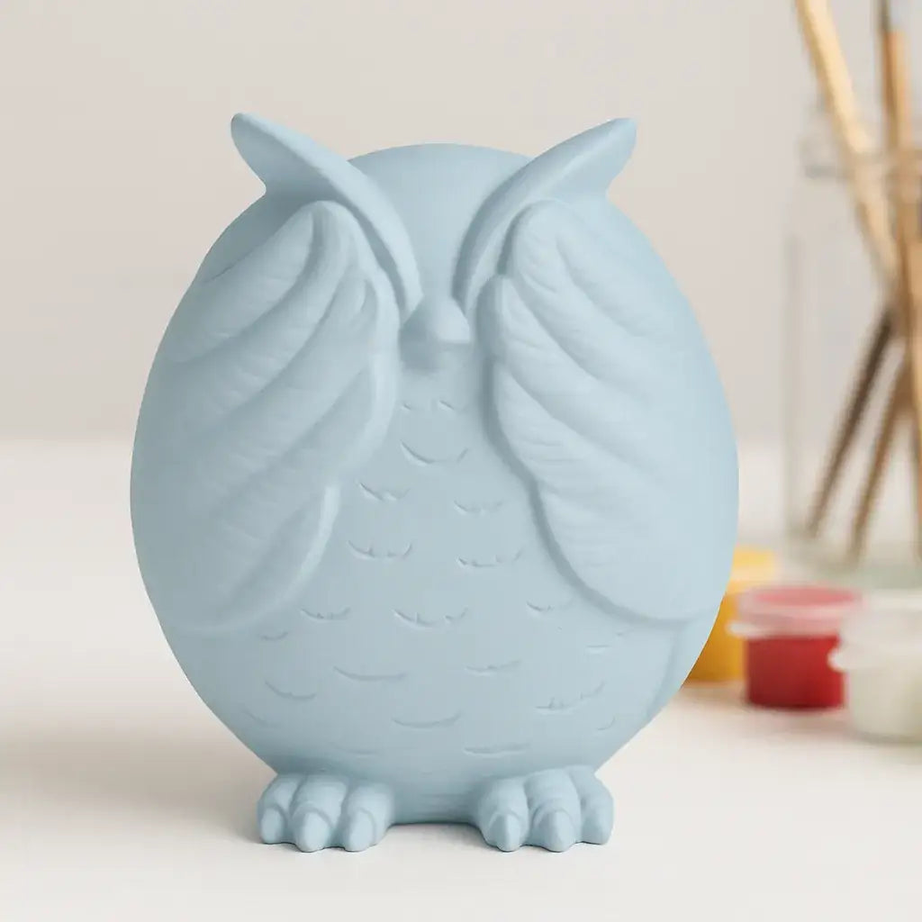 Nichts Böses Sehen Eulenfigur Personalisierbar - 12 cm, Material Keramik