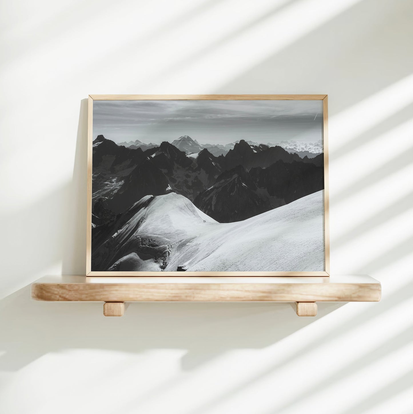 AlpenBild Chamonix Noir Schwarzweiß Druck - Größe 40x60 Zentimeter 200 g m2