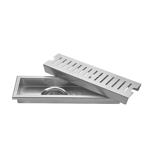Fossa 18"x4" Shower Linear Brushed Drain Side Hole Floor Drain with Accessories 304 Stainless Steel SCD-1701B2-0