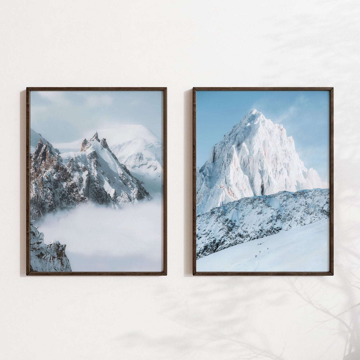 Aiguille Midi Kunstdruck Alpenlandschaft - Größe 30x40 cm, 2er Set