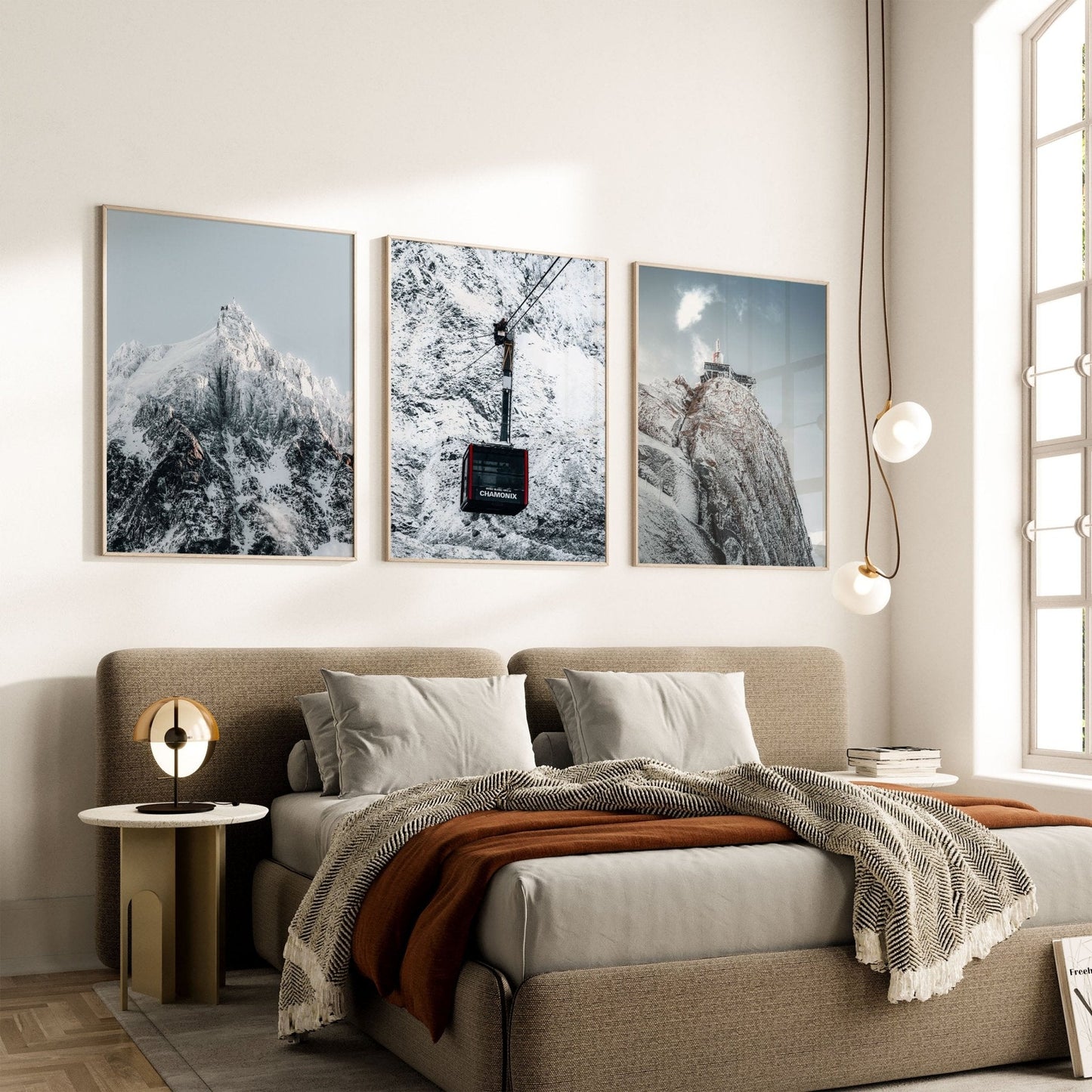 Aiguille Du Midi Triptychon Kunstdruck - 200 g/m², Set 3, Grössen 5x7 bis A4