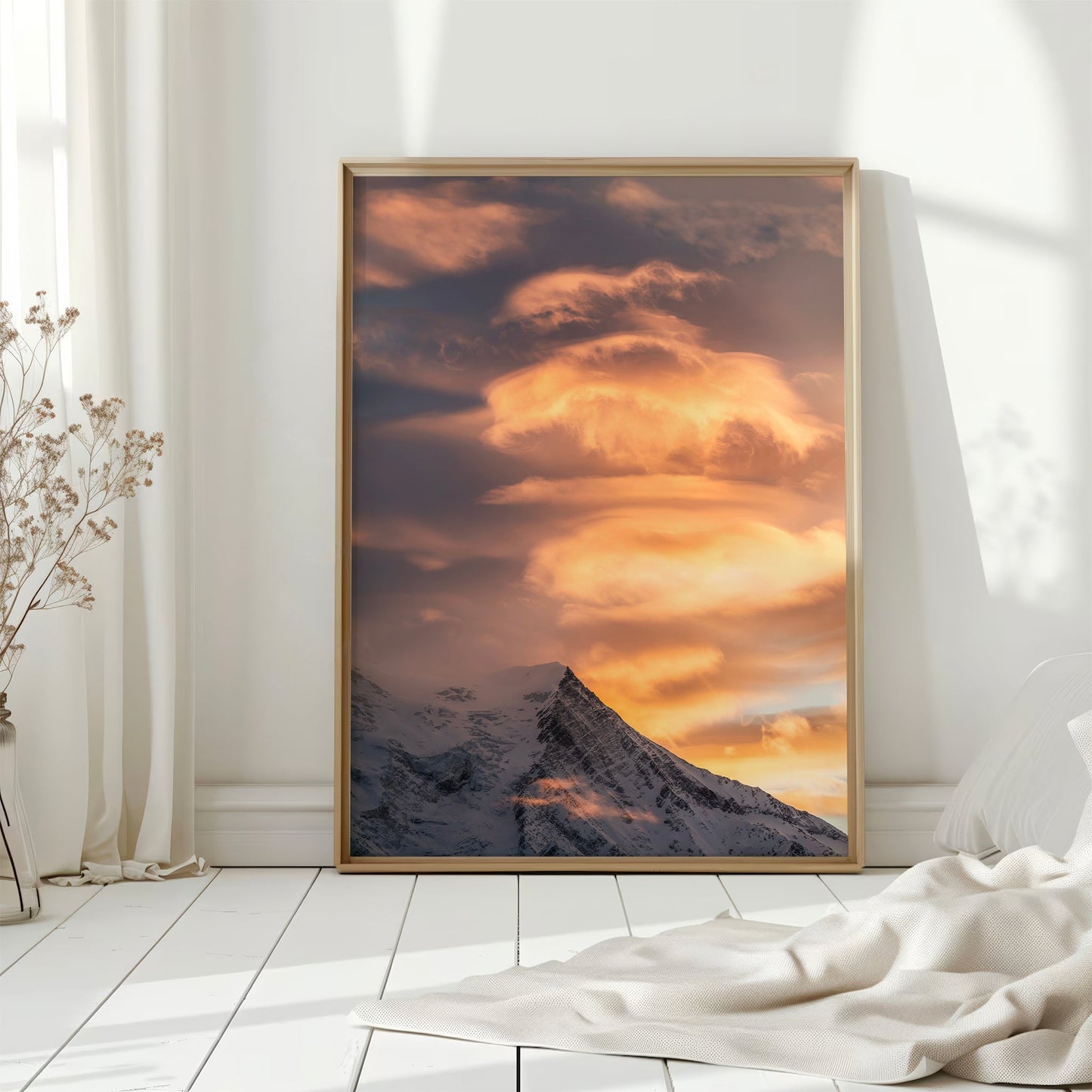 Aiguille Du Goûter Chamonix Orange Sunset - 200gsm Druckpapier A4