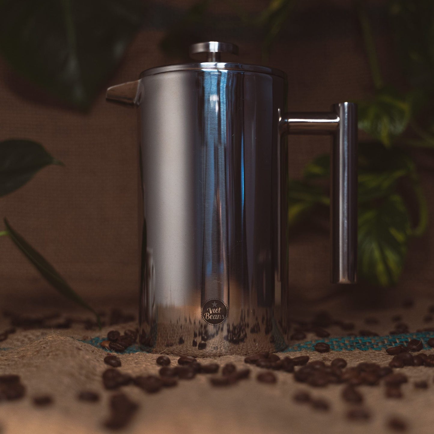 French Press aus Edelstahl - doppelwandiger Kaffeebereiter