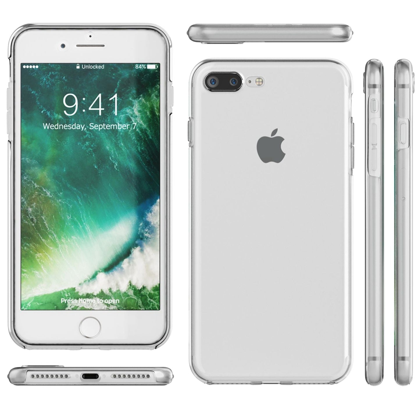 NALIA 360 Grad Handy Hülle für Apple iPhone 8 Plus / 7 Plus, Full Cover Case