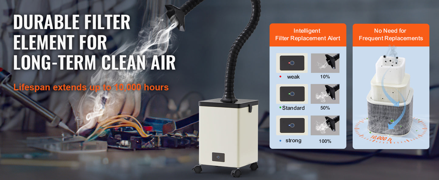 SucceBuy Lötrauchabsauger 3-Stufen-Filter Kompakt - 150W 332m3/h by Golden Bridge Store