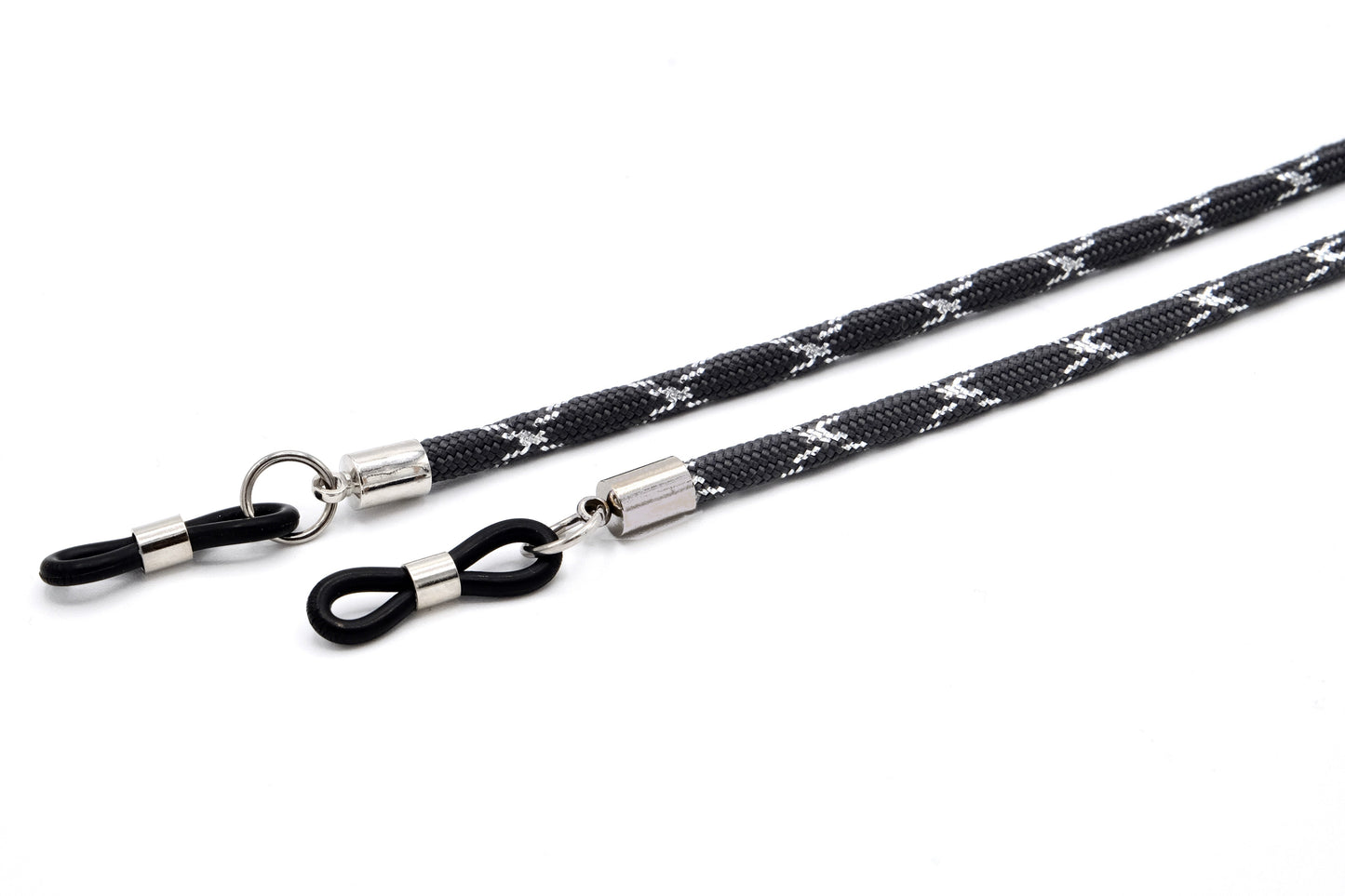 Brillenband 3,8mm Grau Silber Glitter