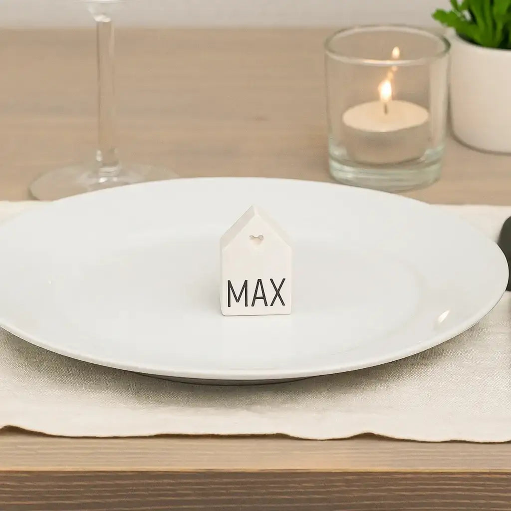 NordCraft MiniDekoHäuschen Porzellan Weiß - 15 Stück, Maße Variabel