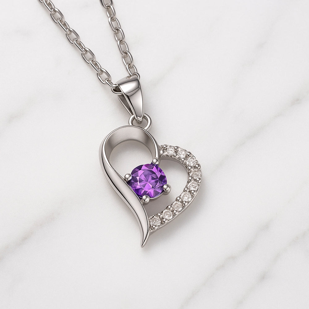 Kette mit Anhänger aus 925er Sterling-Silber, Herz, 45cm