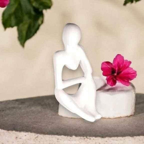 HerzensKunst Skulptur Nachdenkliche Frau - Größe 22 cm, Gewicht 1,2 kg