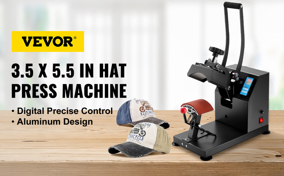 SucceBuy Hutkappe Wärmepresse Display - Heizfläche 5,5x3,5 110/220V by Golden Bridge Store