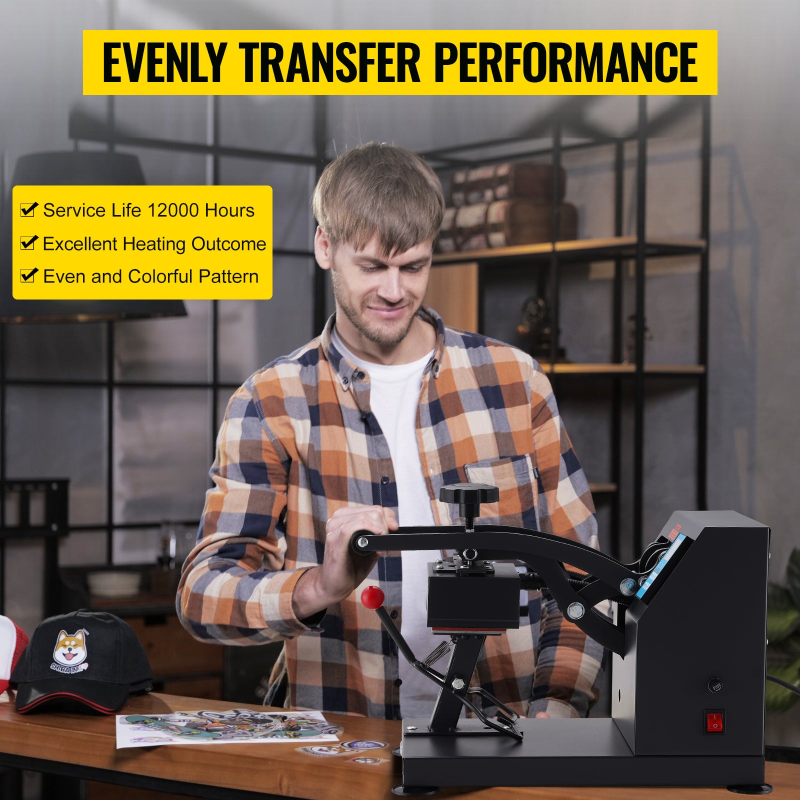 SucceBuy Hutkappe Wärmepresse Display - Heizfläche 5,5x3,5 110/220V by Golden Bridge Store