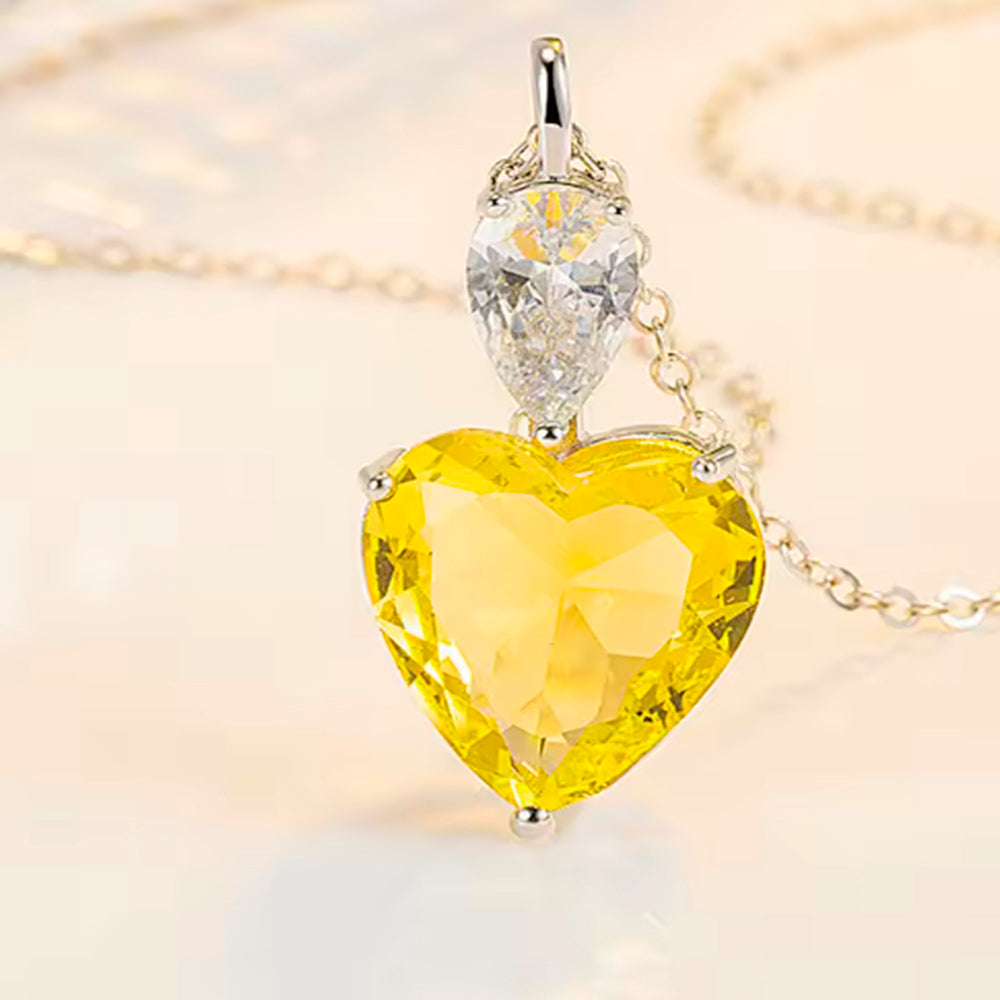 Kette mit Anhänger aus 925er Sterling-Silber, Glasherz, 50cm