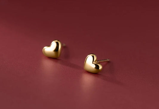 Cercei cu șurub din argint 925, mini inimioare, 0,5 cm