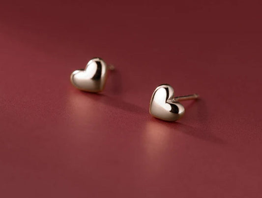 Cercei cu șurub din argint 925, mini inimioare, 0,5 cm