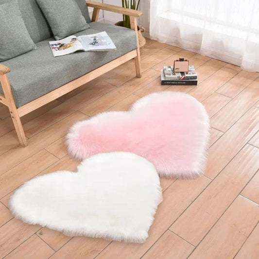 Herzteppich Kuschelig Flauschig - Größen 40x50 cm, 60x70 cm, Weiches Material