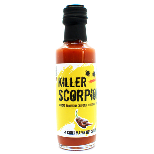 Aromă Pikantista Chili Mafia Killer Scorpion Smoky - Capacitate 100 ml, Nivel de căldură ridicat, Dimensiune compactă a sticlei