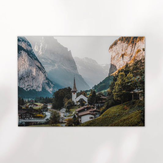 Lauterbrunnen Bergblick - Papiergewicht 200 g FSC Druckformat A4 bis A0