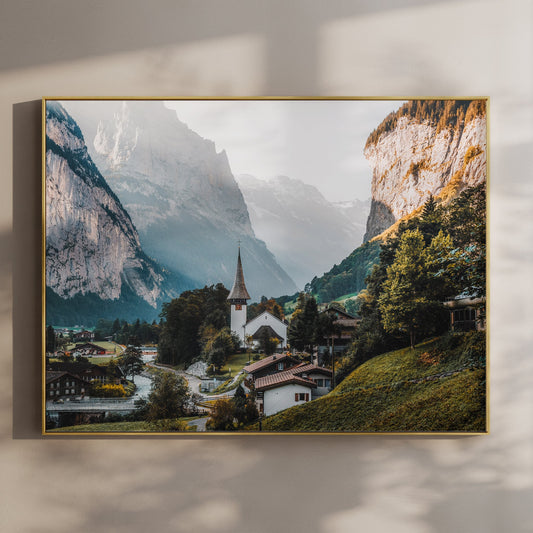 Lauterbrunnen Bergblick - Papiergewicht 200 g FSC Druckformat A4 bis A0