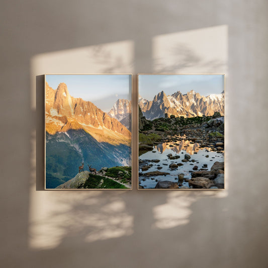 AlpenBild Les Drus Aiguilles Chamonix Kunstdruck Set - Auflage 2, 200 g/m², Formate