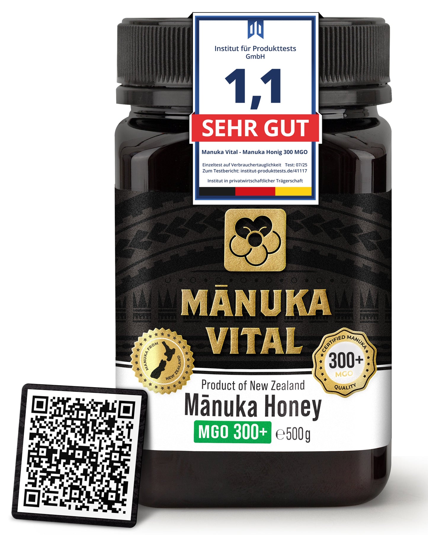 Miere de Manuka Vital MGO 300+ - Capacitate 500 g, Concentrație MGO 300+, Recipient mare din sticlă