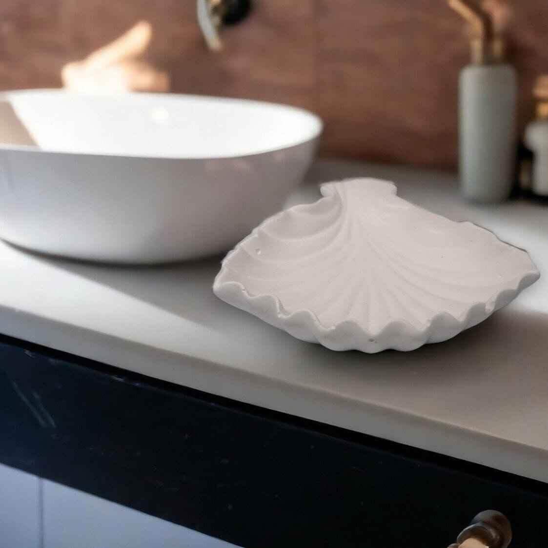 SteinKunstWerk Jakobsmuschel-Schale Handgefertigt - Größe 22x16 cm