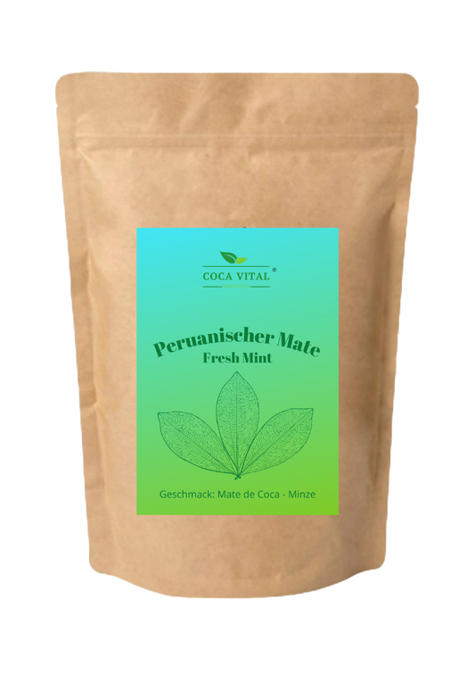 Ceai de frunze de coca Coca Vital Fresh Mint - Conținut 100 g, Conține cafeină, Origine Bolivia