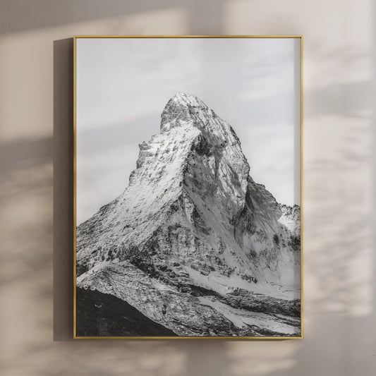 Matterhorn Zermatt Schwarzweißdruck - Größe 5x7 Bis A0, 200 g/m²