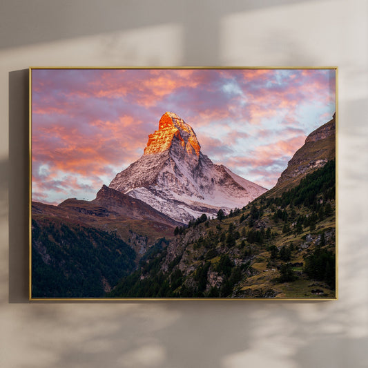Matterhorn Print Atemberaubender Bergblick - Größe A4, 200 g/m² FSC
