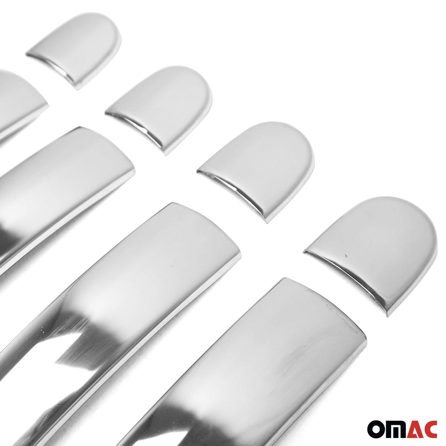 Set capace oglinzi și ornament mânere uși pentru Skoda Yeti 2009-2017, oțel inoxidabil, argintiu