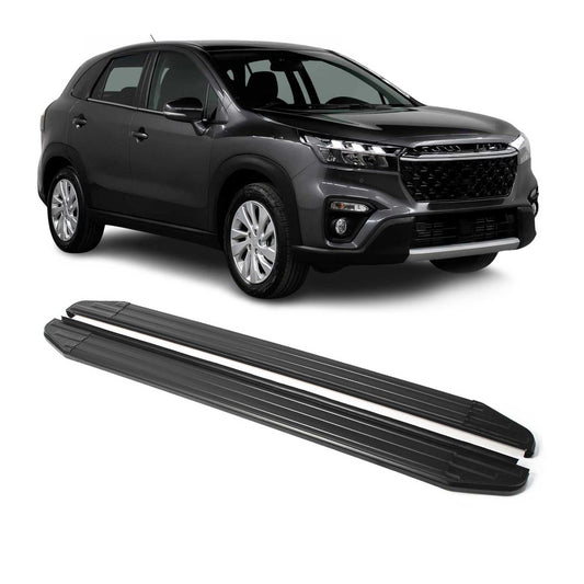 Trittbretter Seitenschweller für Suzuki SX4 2015-2025 ABE Schwarz Alu