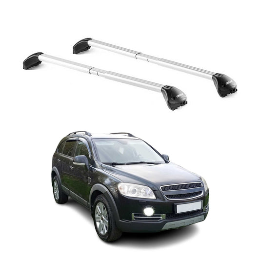 Portbagaj de plafon pentru Chevrolet Captiva 2006-2016 5 uși 100 kg aluminiu argintiu ABE