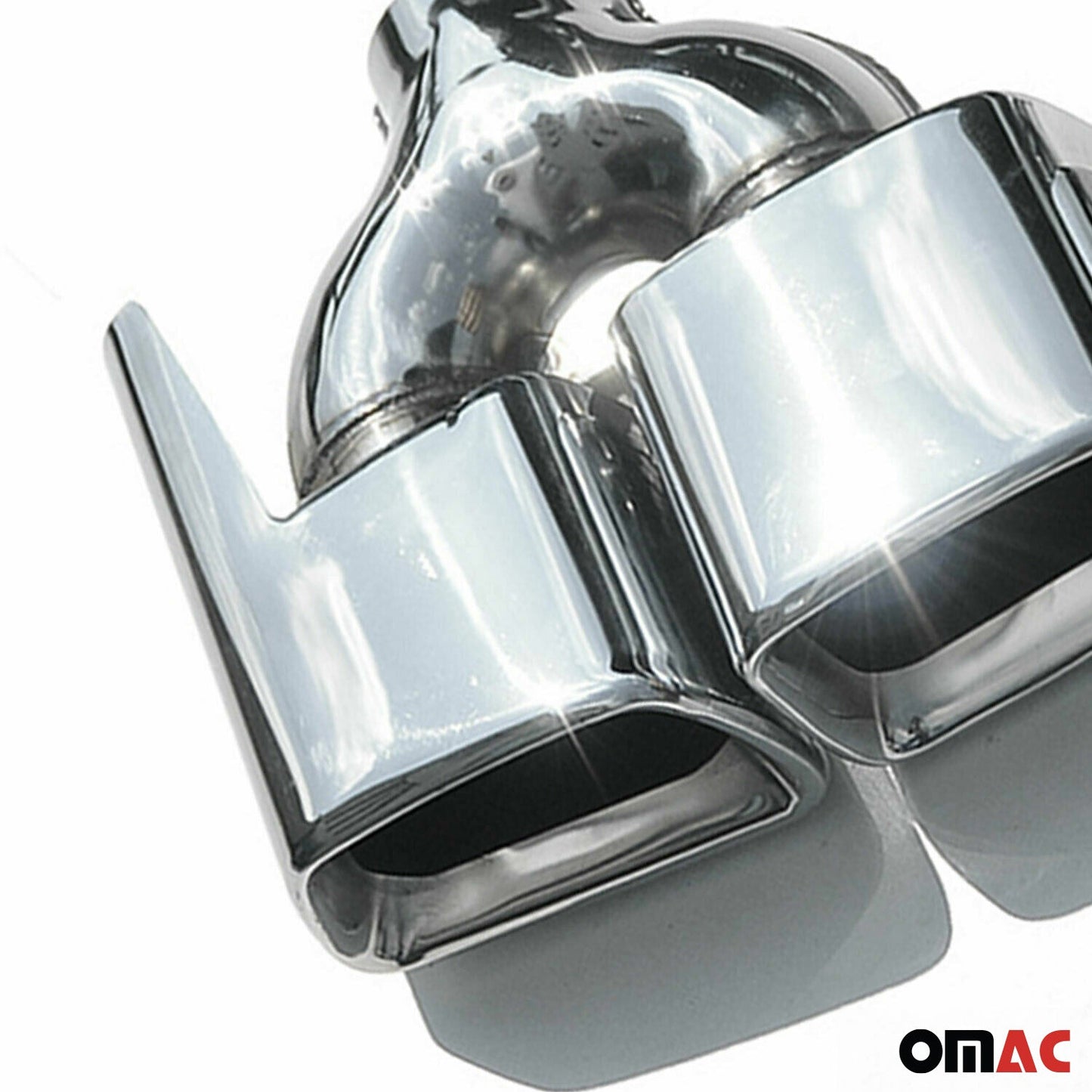 Auspuffblende Endstück Double Output Chrom Edelstahl Doppelendrohr Rechts