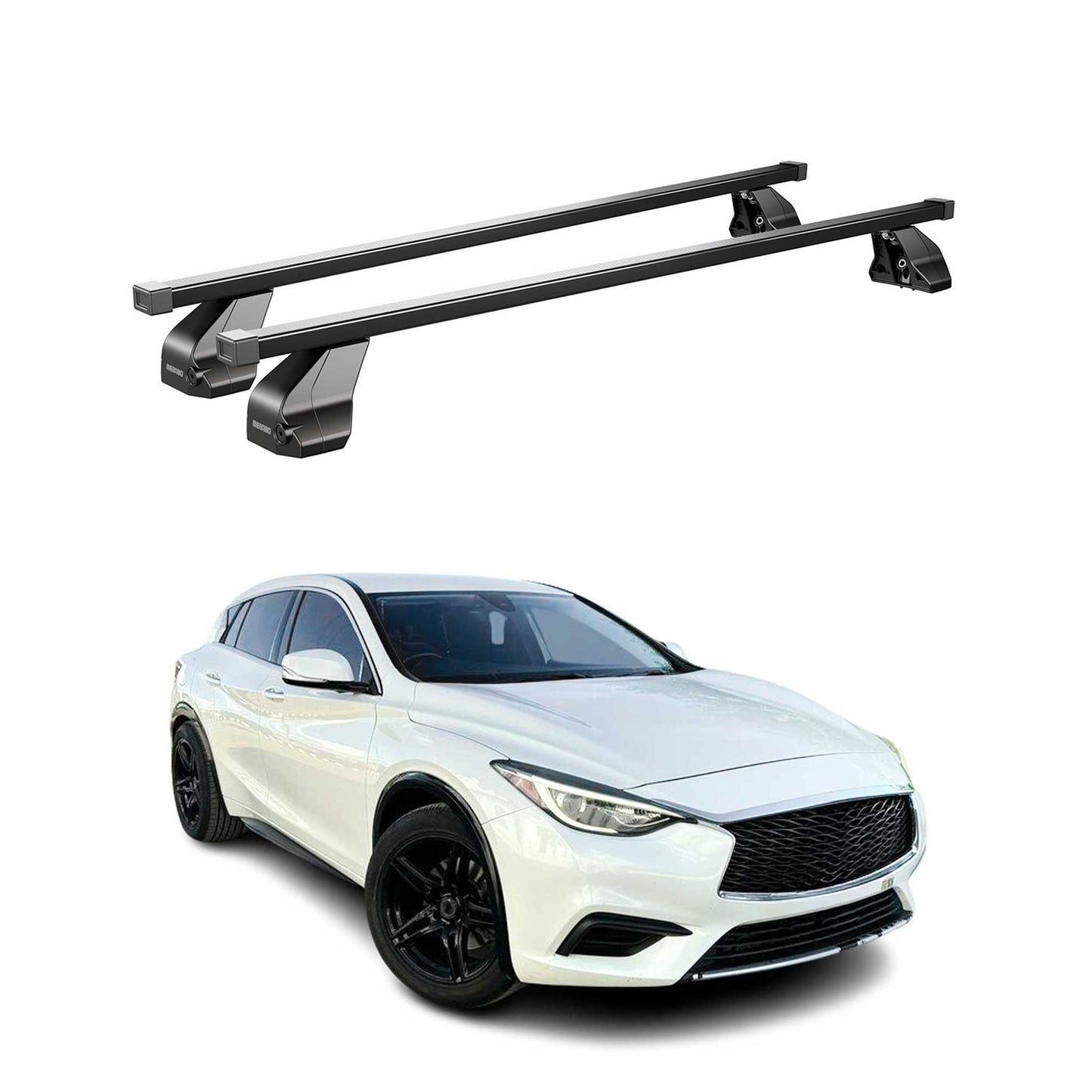 Menabo Dachträger Grundtäger für Infiniti QX30 2016-2019 75kg Stahl Schwarz 2x