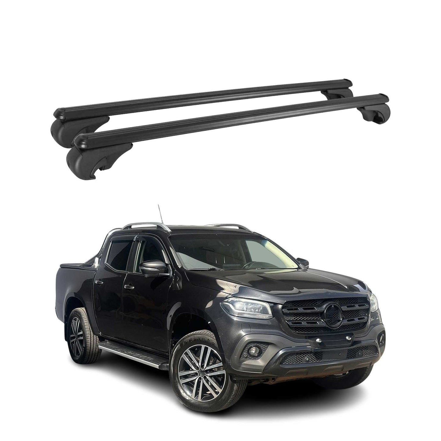 Dachträger für Mercedes X Klasse 2017-2020 Gepäckträger Grundträger Alu Schwarz