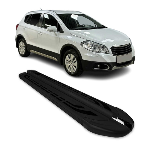 Trittbretter Seitenschweller für Suzuki SX4 S-Cross 2013-2012 Alu Schwarz
