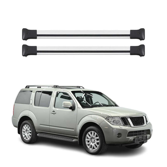Portbagaj de plafon pentru Nissan Pathfinder 2005-2013 75kg aluminiu argintiu 2 piese