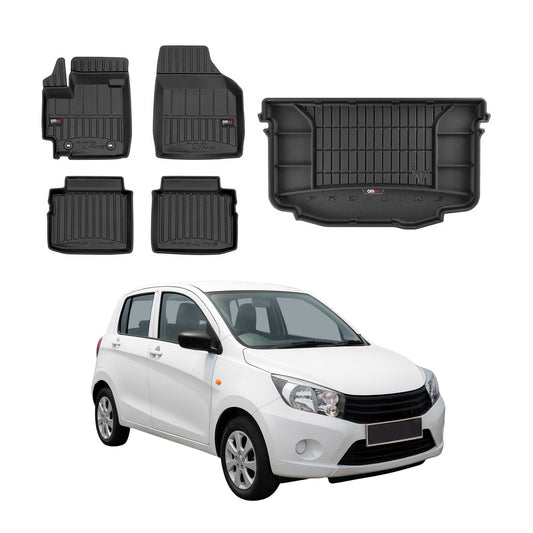 OMAC Fußmatten & Kofferraumwanne Set für Suzuki Celerio 2014-2020 Gummi 5x