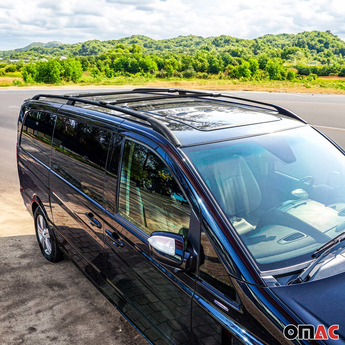 Dachreling + Dachträger SET für VW Caddy 2015-2020 Kurzer Aluminium Schwarz 4tlg