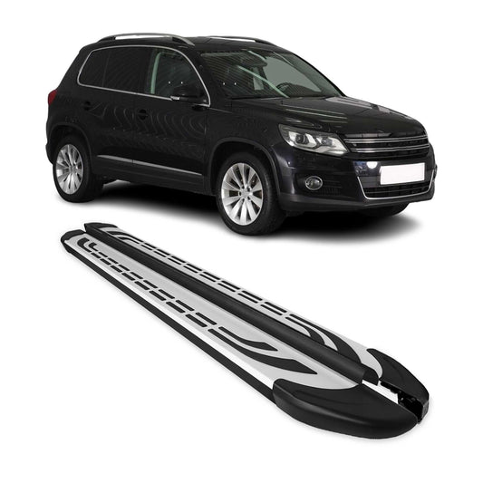 Trittbretter Seitenschweller Seitenbretter für VW Tiguan 2007-2016 Schwarz Alu