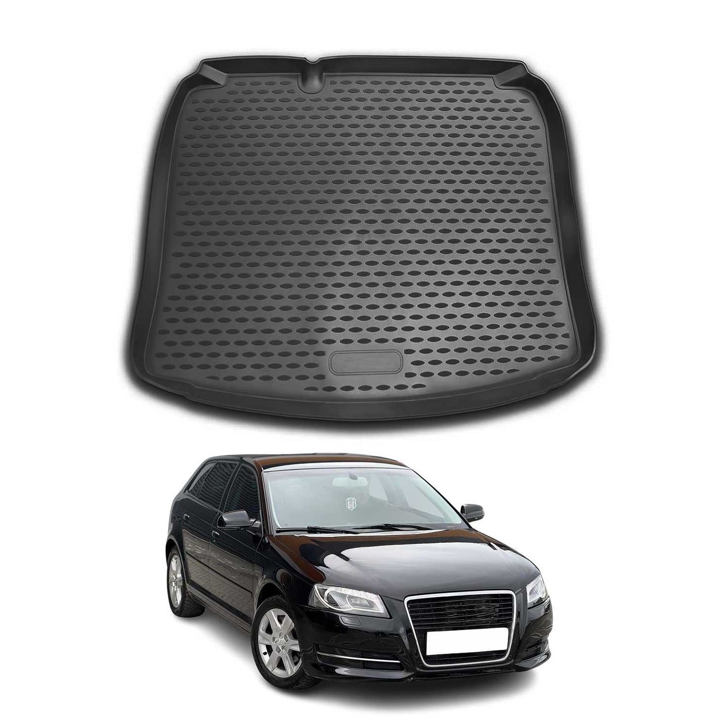 Covoraș portbagaj/tapițerie portbagaj pentru Audi A3 8P1 8PA 2003-2013, cauciuc TPE, negru