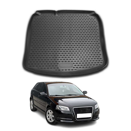 Covoraș portbagaj/tapițerie portbagaj pentru Audi A3 8P1 8PA 2003-2013, cauciuc TPE, negru