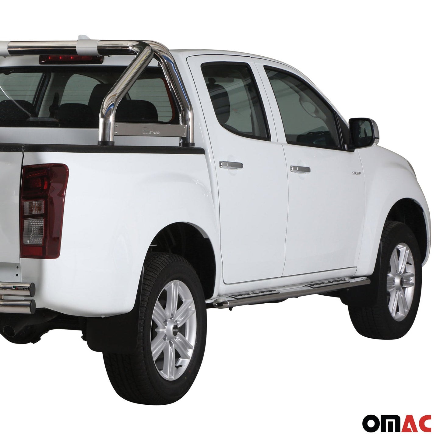 Stahl Seitenschweller Schwellerrohre für Isuzu D-Max Double Cab 2012-2019 Grau