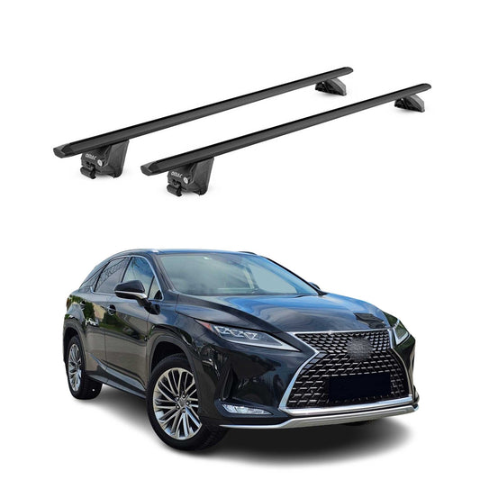 Dachträger Grundtäger für Lexus RX 2016-2022 100kg Aluminium Schwarz 2 tlg ABE