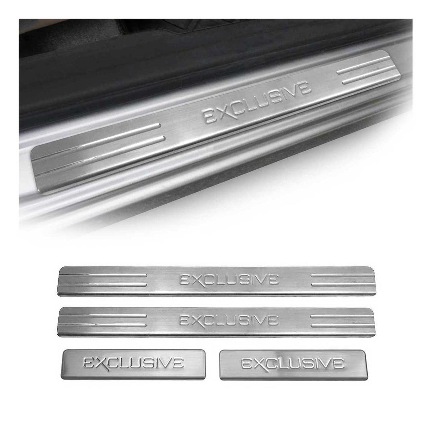 Ornamente prag exclusive pentru VW T-Roc 2017-2022, oțel inoxidabil, 4x