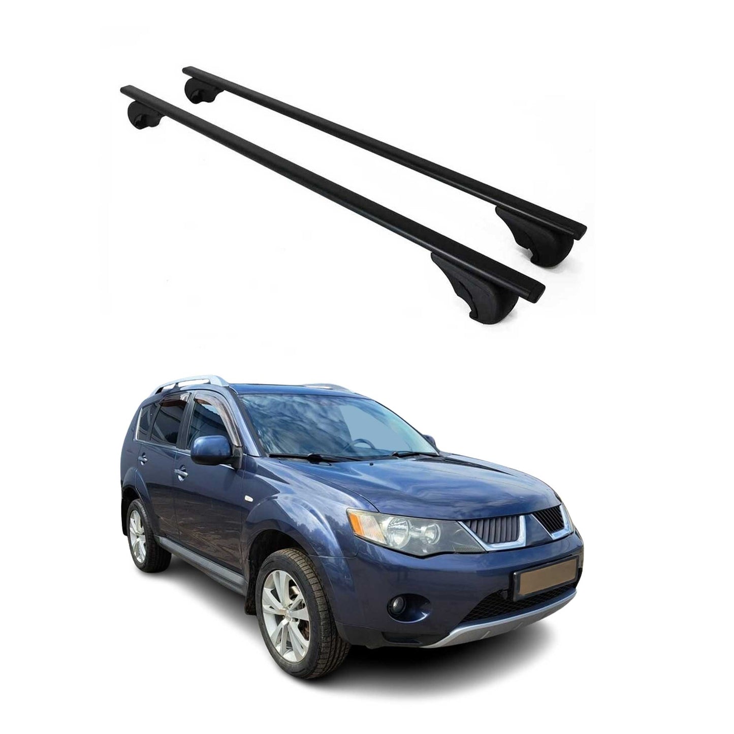 Dachträger Grundtäger für Mitsubishi Outlander 2006-2012 75kg Metall Schwarz 2x