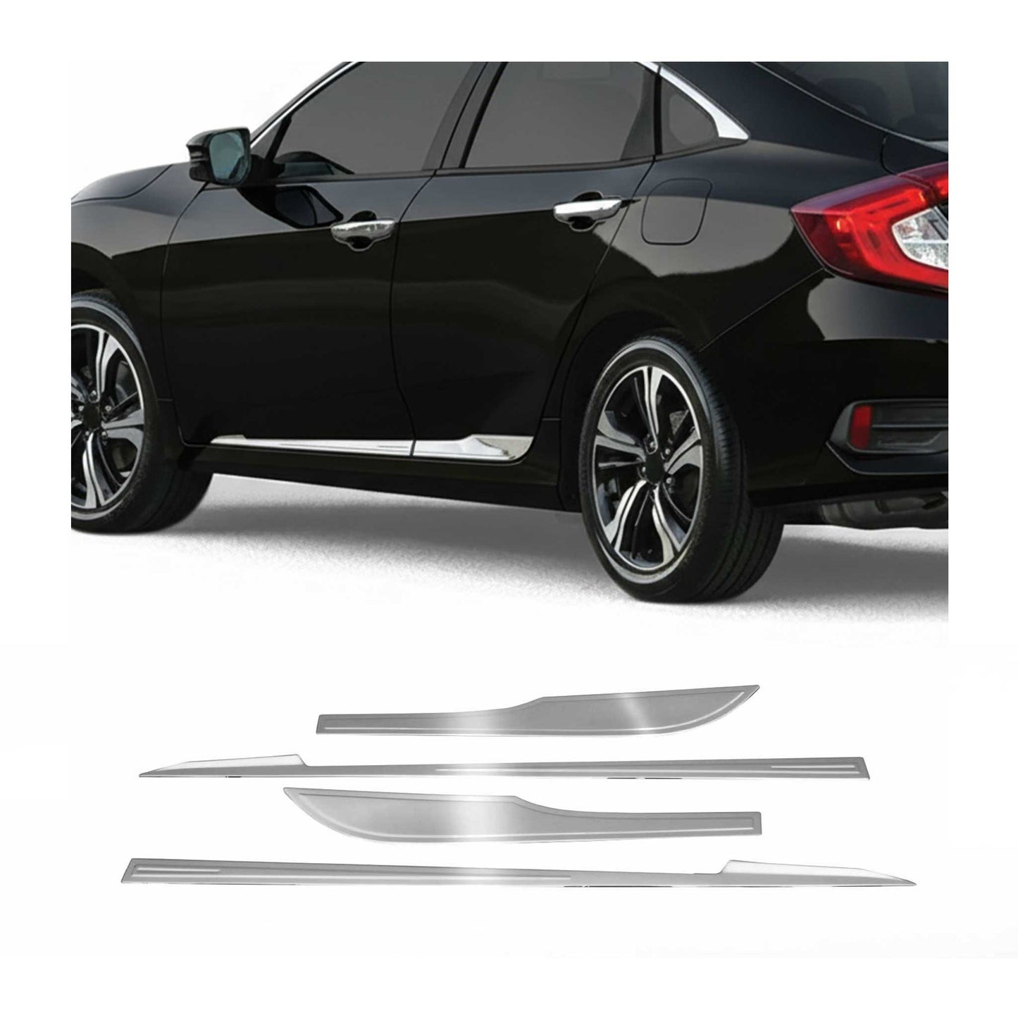 Seitentürleiste Türleisten Türschutzleiste für Honda Civic 2015-2021 Chrom 4x