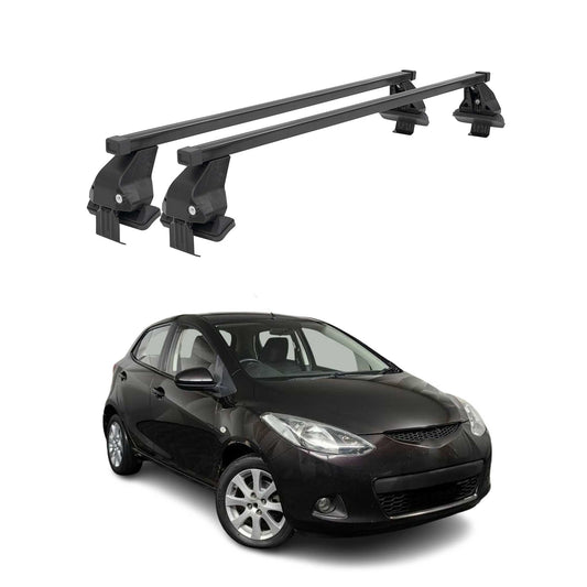 Menabo Dachträger Grundtäger für Mazda 2 2007-2014 50kg Stahl Schwarz 2 tlg