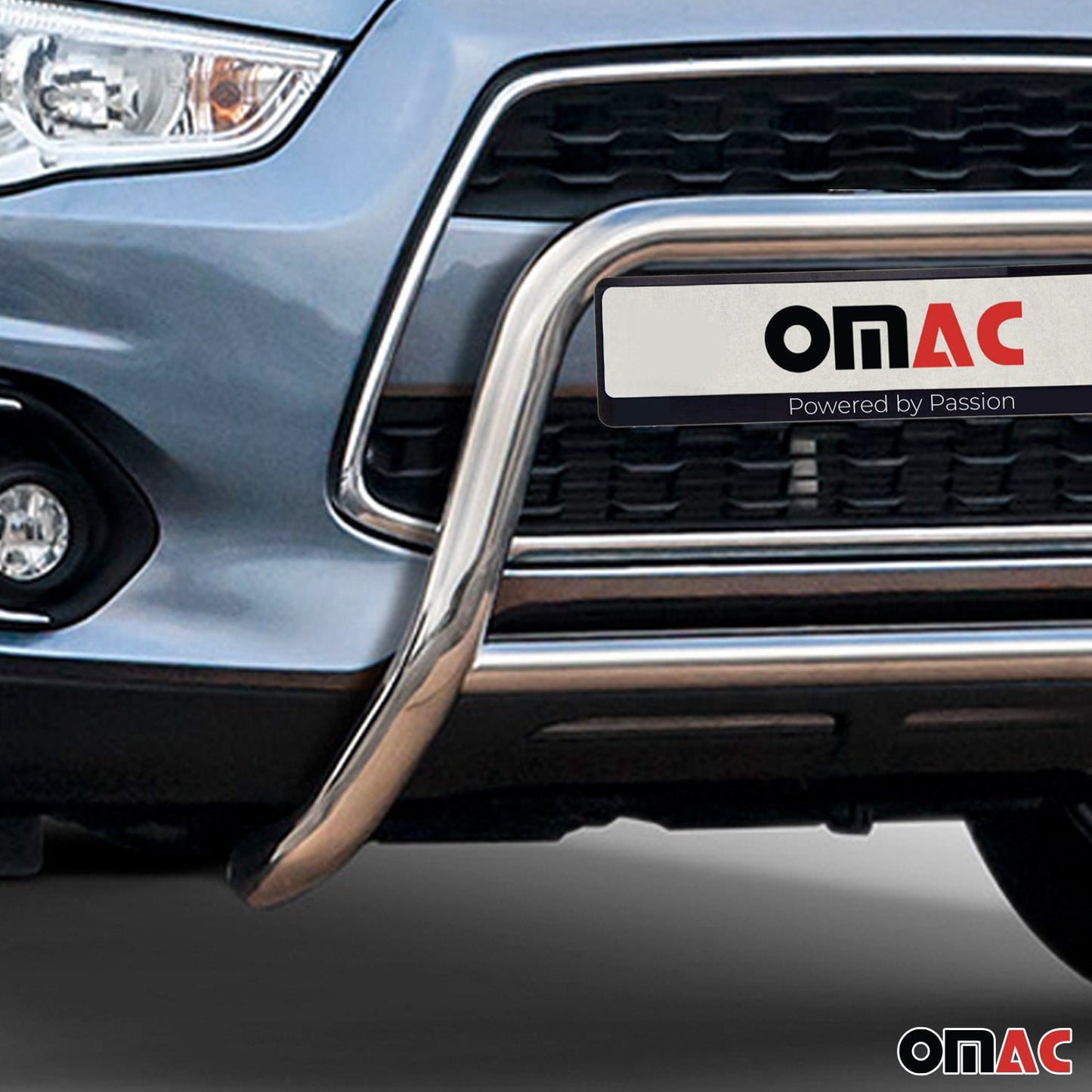 Bară de protecție/buton față pentru Mitsubishi ASX 2012-2017, omologată ABE, oțel, argintiu, protecție împotriva impactului