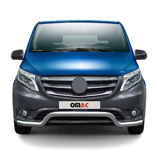 Bară de protecție față pentru Mercedes Vito W447 2014-2025, argintie, omologată ABE, oțel