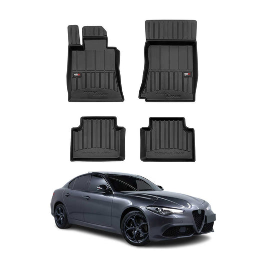 2015-2025 Alfa Romeo Giulia RWD Fußmatten TPE Schwarz 4 tlg